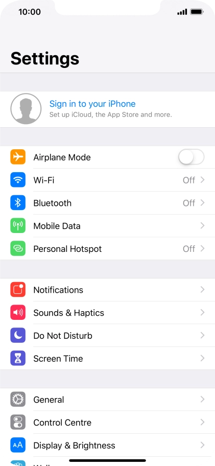Press Sign in to your iPhone.