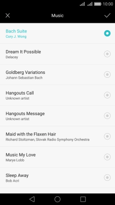 Press the confirm icon.