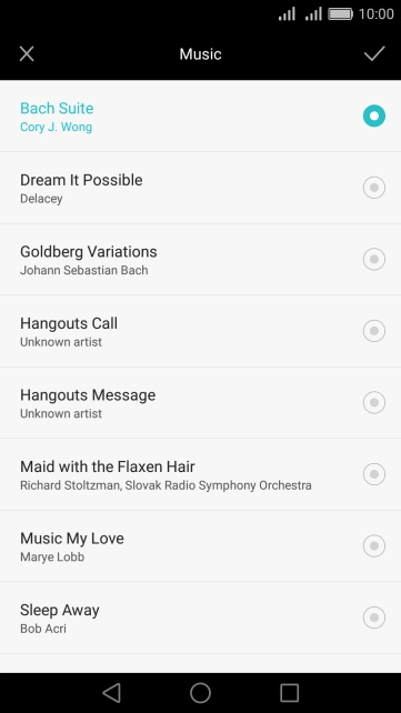 Press the confirm icon.