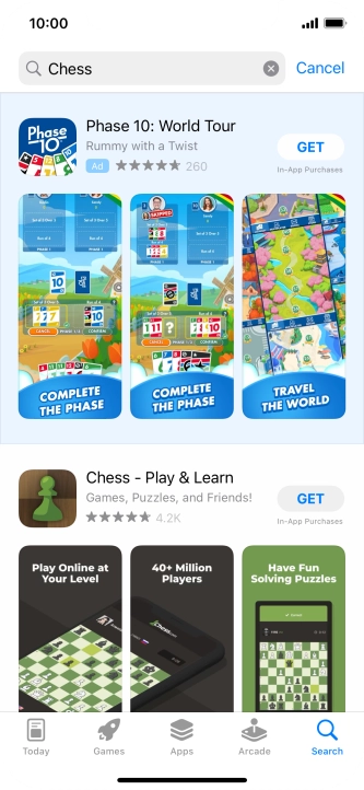 Press the required app.