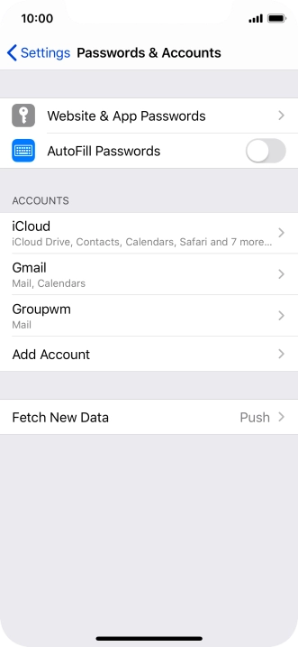 Press the required account.