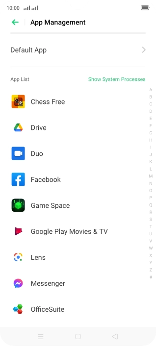 Press the required app.