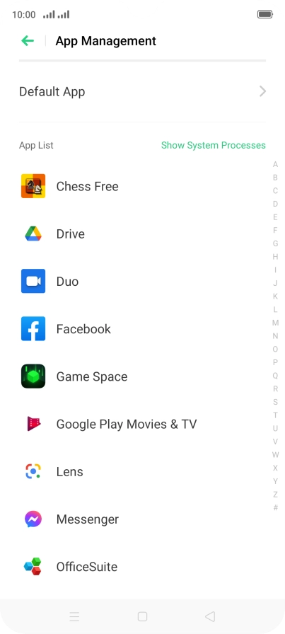 Press the required app.