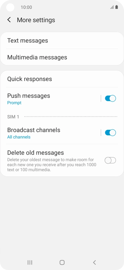 Press Text messages.