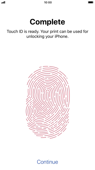 Press Continue. If you haven't previously selected a phone lock code, key in a code of your own choice twice.