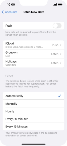 If you turn off the function, press the required setting.