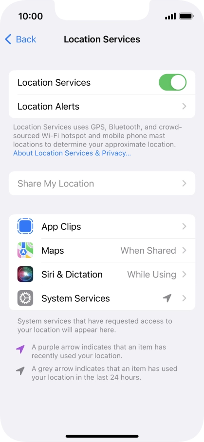 Press the required app.