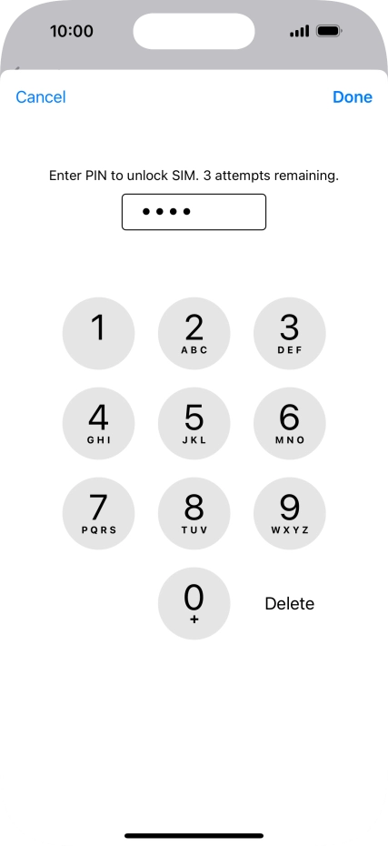 Key in your PIN and press Done.