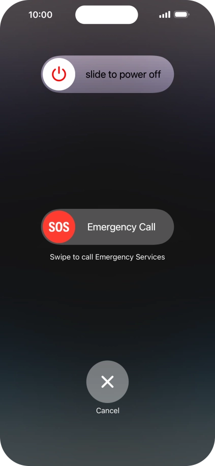 Press and drag the power off icon right.