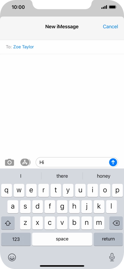 Press the send icon.