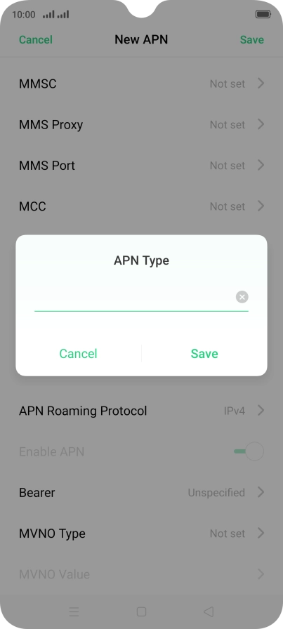 Key in default and press Save. Key in default and press Save.
