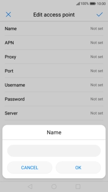 Key in Vodafone Internet and press OK.