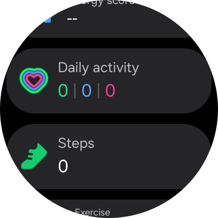 Under Daily activity, you can see how far you are from completing your daily activity goals.