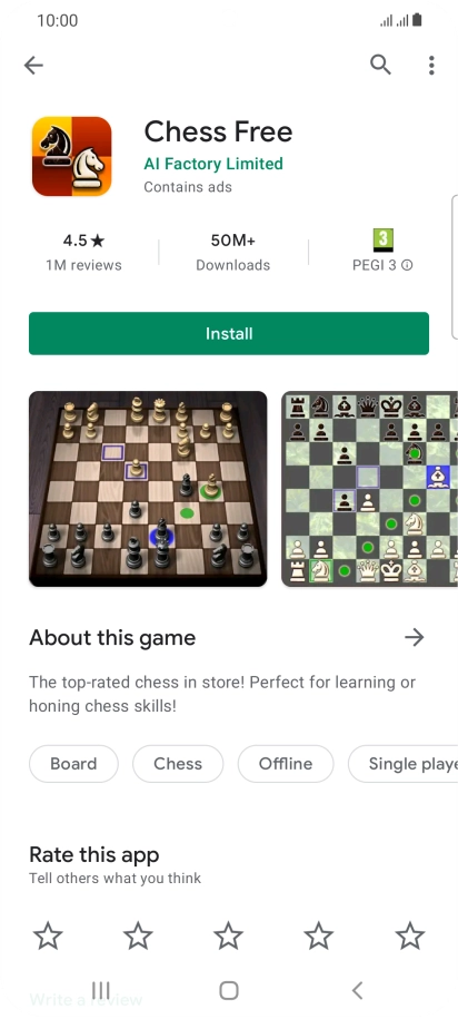 Press Install and follow the instructions on the screen to install the app.