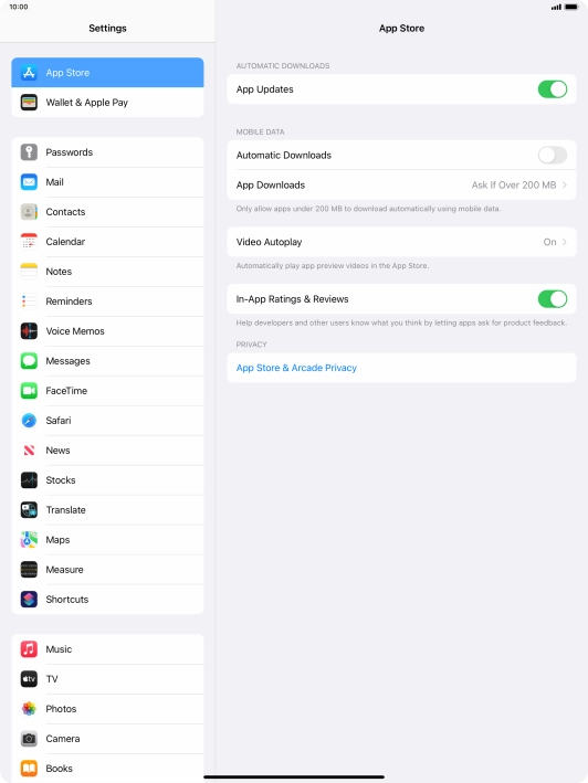 Press the indicator next to 
