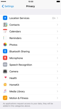 Press Location Services.