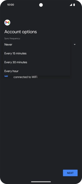 Press the required setting.