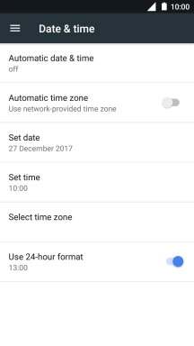 Press Automatic date & time.