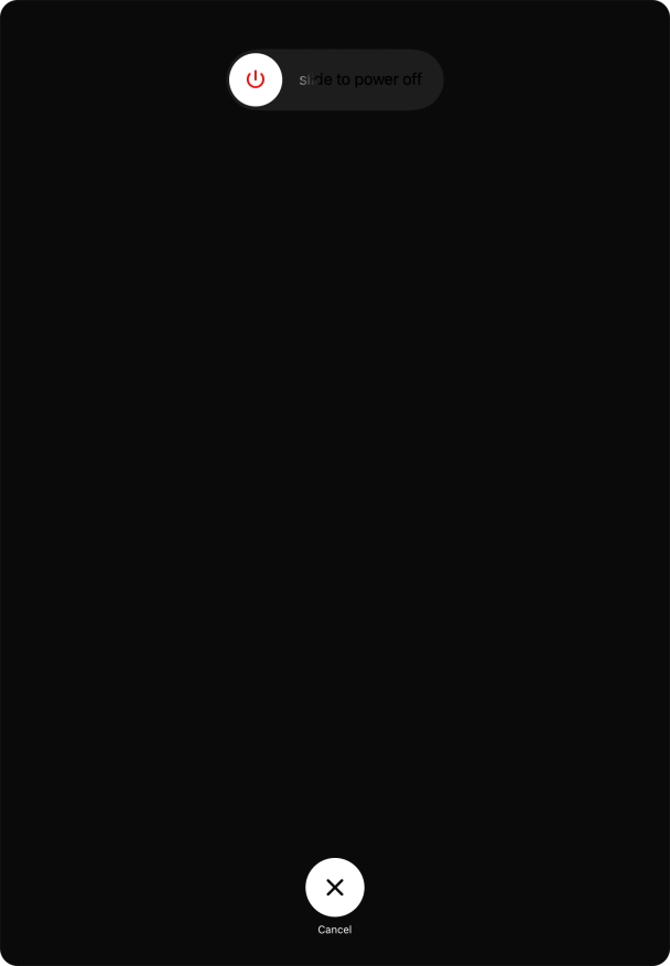 Press and drag the power off icon right.