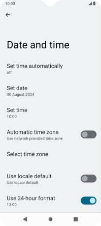 Press Set time automatically.