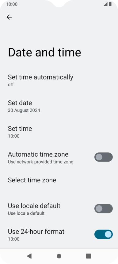 Press Set time automatically.