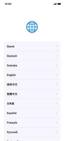 Press the required language.