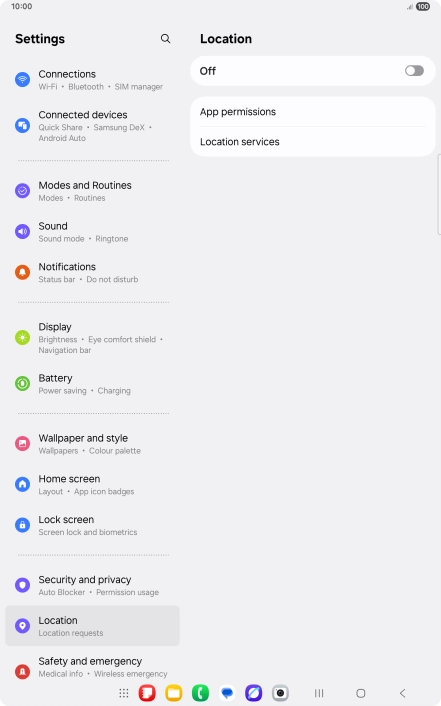 Press the indicator to turn the function on or off.
