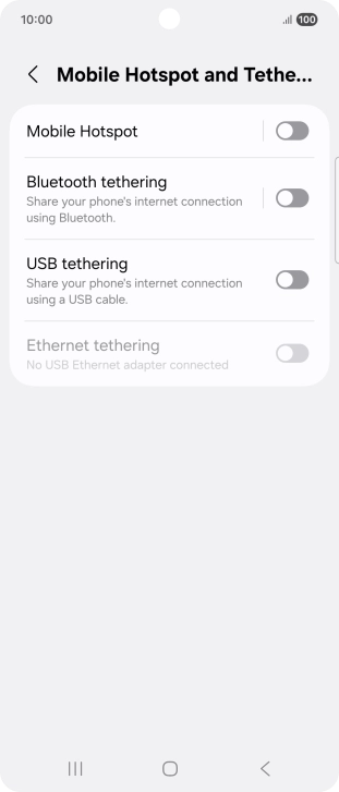 Press Mobile Hotspot.
