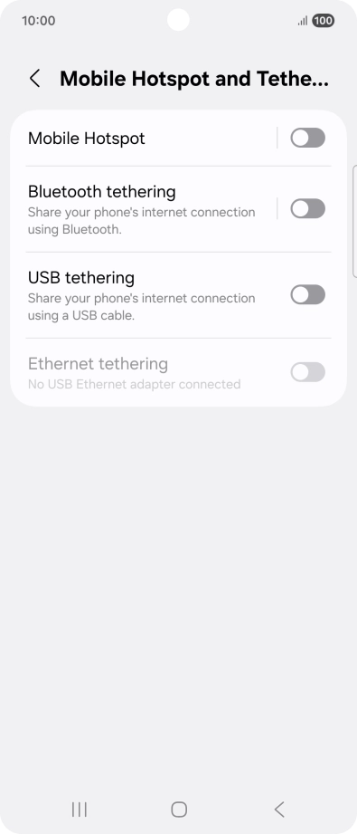 Press Mobile Hotspot.