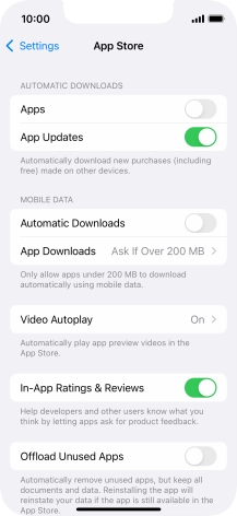 Press the indicators next to the required content types to turn the function on or off.