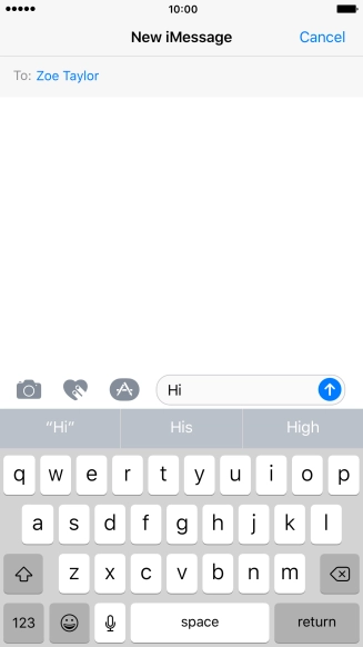 Press the sticker icon and follow the instructions on the screen to add a sticker to your iMessage.