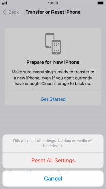 Press Reset All Settings.