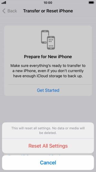Press Reset All Settings.