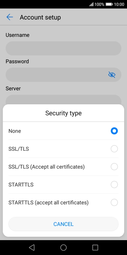 Press None to turn off the function.
