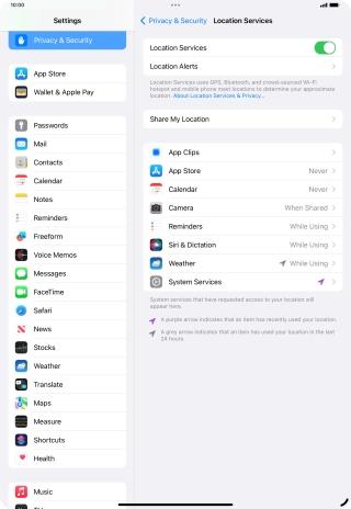 Press the required app.