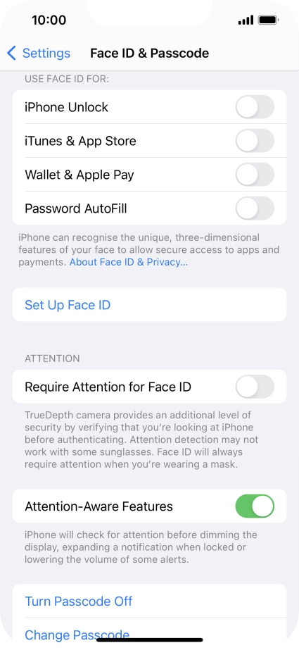 Press Turn Passcode Off and key in the phone lock code.