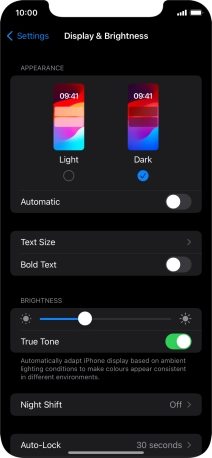 Press the indicator next to 