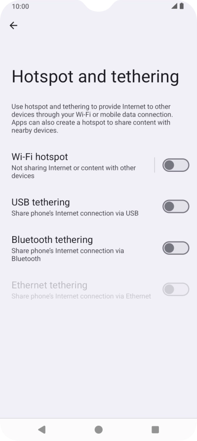 Press Wi-Fi hotspot.