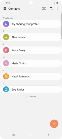 Press the required contact.