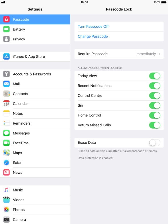 Press the indicator next to 