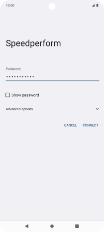 Key in the password for the Wi-Fi network and press CONNECT.