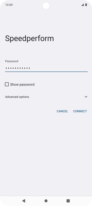 Key in the password for the Wi-Fi network and press CONNECT.
