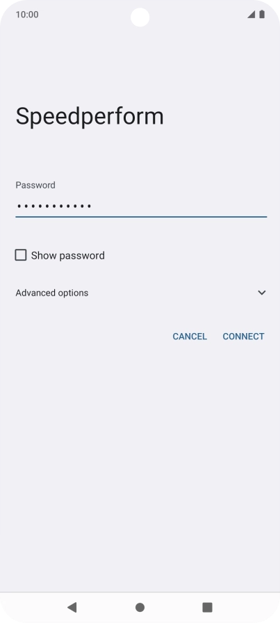 Key in the password for the Wi-Fi network and press CONNECT.