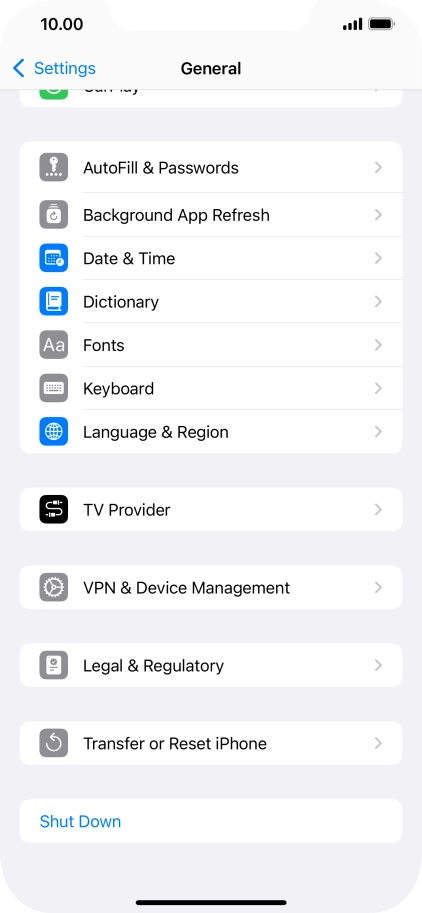 Press Transfer or Reset iPhone.
