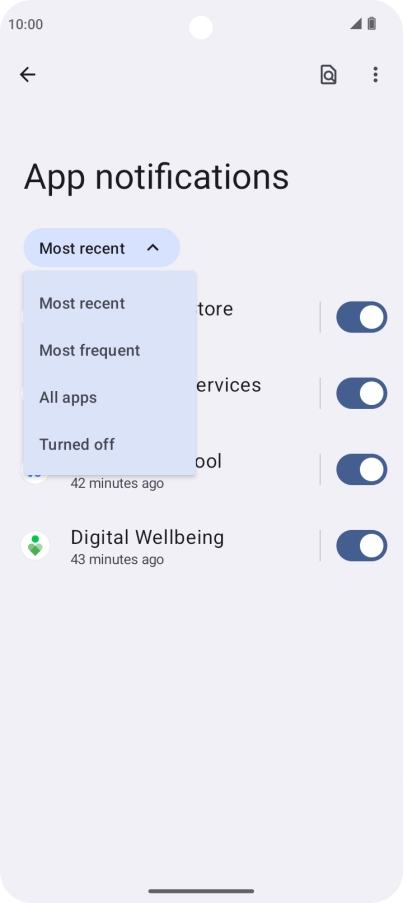 Press the required setting. Press the required setting.