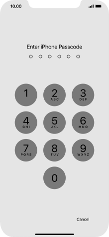 Use the phone lock code you created.