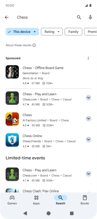 Press the required app.