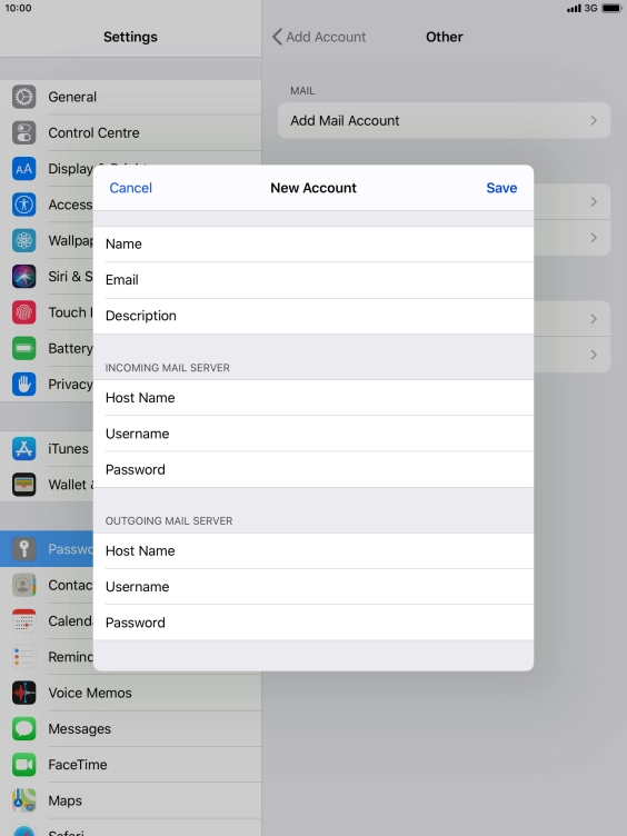 Press Save. Your email account has now been set up. To select more settings for incoming and outgoing server, proceed with the following steps.