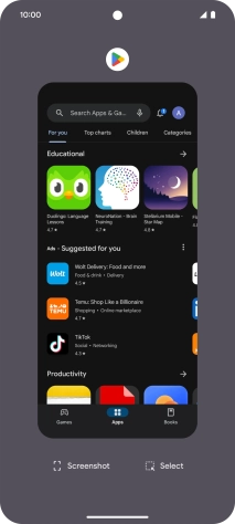 To end one running application, slide your finger upwards on the required application.