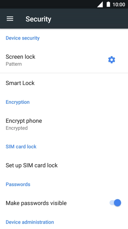 Press Screen lock and key in the current phone lock code.